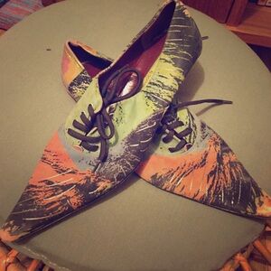 Vintage Materia Prima hand painted laced flats
